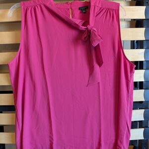 Ann Taylor Pink Sleeveless Blouse with Tie